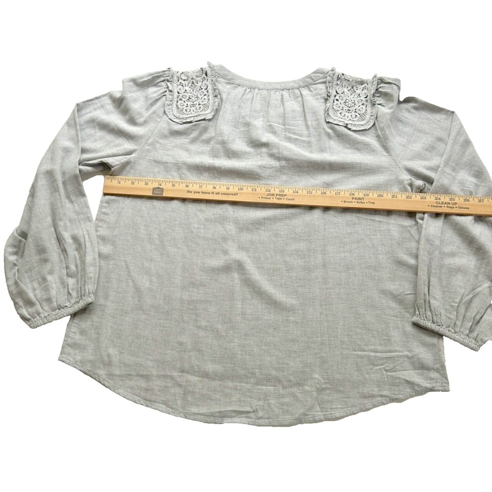 NWT Loft Lace Accent Embellished Boho Effortless Gray Size L - Picture 8 of 9